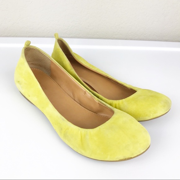 yellow suede flats